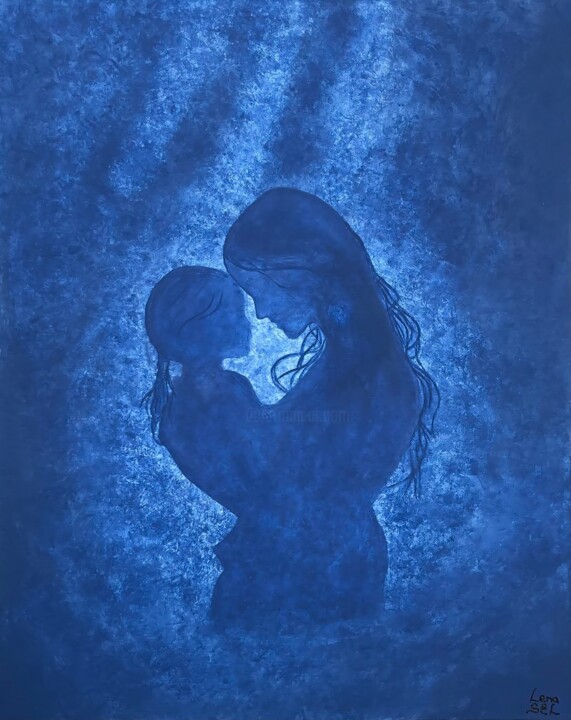 Mother and Daughter (Mother's Sea) Pittura, 19,7x15,8 in