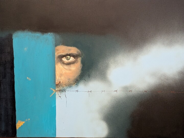 Prison 絵画, 15.8x27.6 in