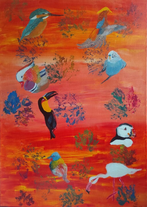 L’ESPOIR QUI S’ENVOLE 绘画, 27.6x19.7 in