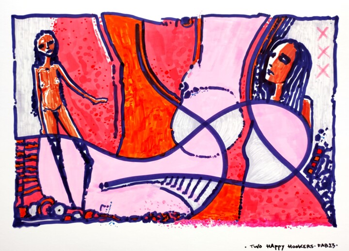 Two happy hookers Resim, 7,9x11,8 in