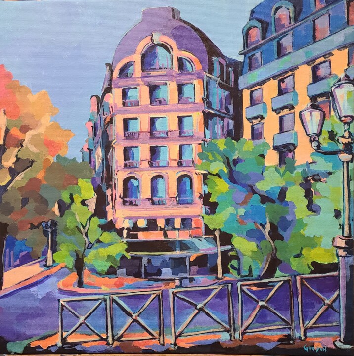 Paris Haussmanien Schilderij, 19,7x19,7 in