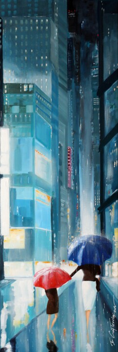 Painting titled "Tokyo, Etude le pas…" by Guy Terrier, Original Artwork, Acrylic Mounted on Wood Stretcher frame