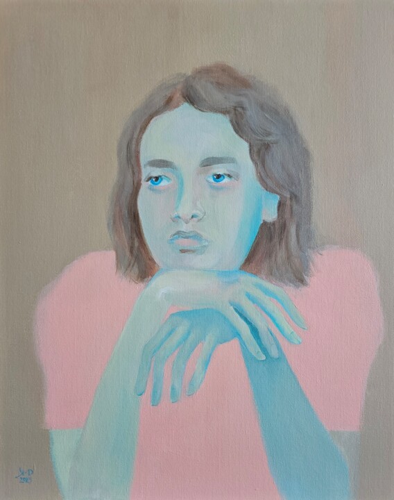 Ne pleure pas, non. 绘画, 19.7x15.8 in
