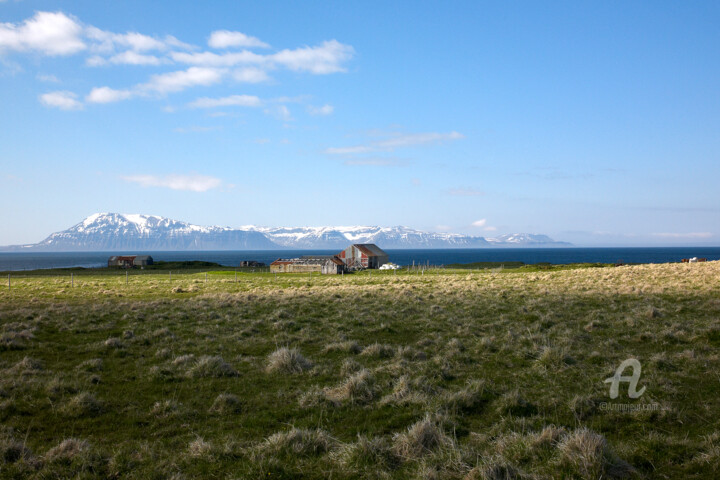 Grassland and farm buildings - near Bakkafjörður - Iceland Фотография