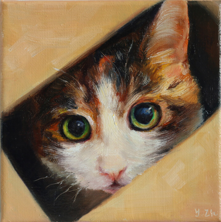 Peekaboo IX 绘画, 5.9x5.9 in