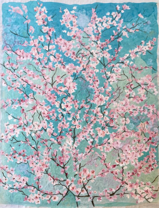 Cherry Blossoms 絵画, 51.2x38.6 in