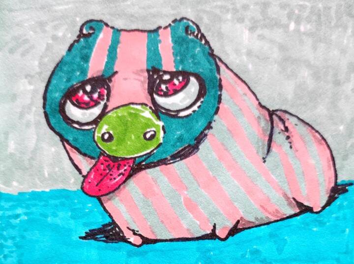 Fantastic Pink Emotional Creatures - 4 Disegno, 2,4x3,2 in