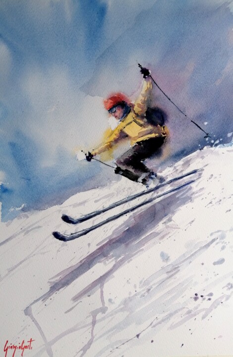 the skier 10 绘画, 20.9x13.8 in