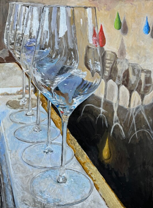 5 glasses 绘画, 31.5x23.6 in