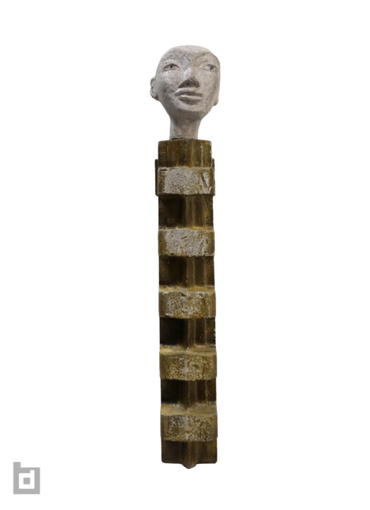 HERNANDEZ CONCRETE HEAD 雕塑, 16.9x3.5 in