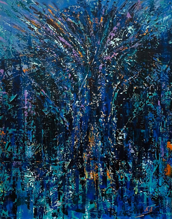 Forêt Nocturne 绘画, 36.2x28.7 in