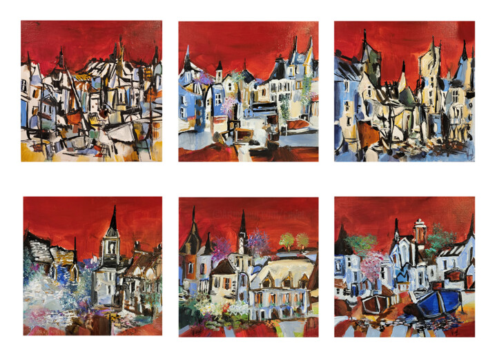 "Le ciel est rouge 2…" başlıklı Tablo Muriel Cayet tarafından, Orijinal sanat, Akrilik