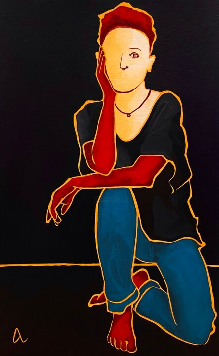 Autoportrait 绘画, 23x14.6 in