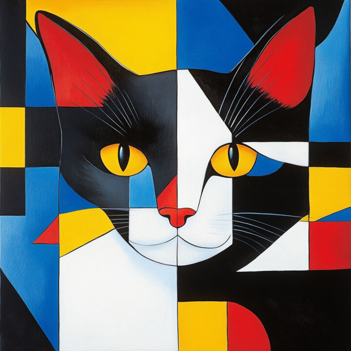 Cubist cat 数字艺术