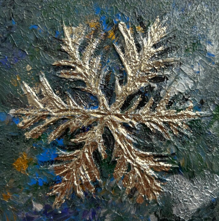 Golden Ice Crystal Tablo, 3,9x3,9 in