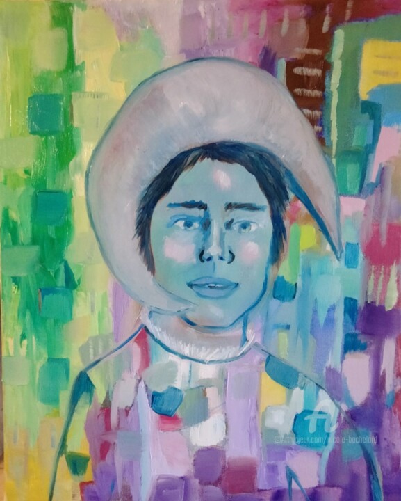 Arlequin en bleu Painting, 19.7x15.8 in