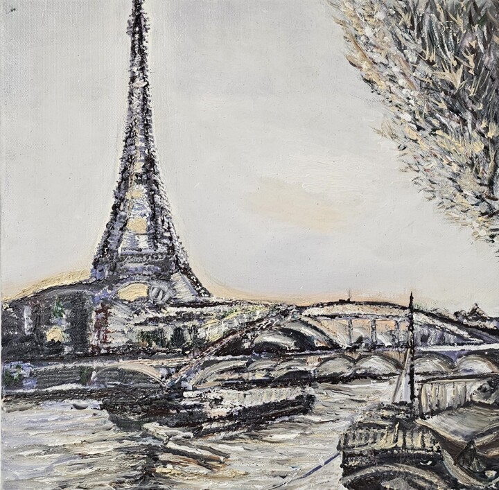 Pariser Poesie / Parisian Poetry - Bilder in Öl zum Wohlfühl 绘画, 11.8x11.8 in