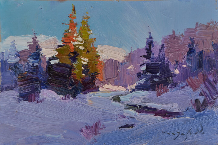 Snow Carpathian 绘画, 7.5x11.4 in