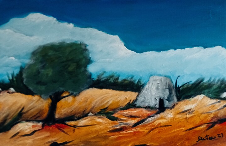 Campagna abbandonata Schilderij, 15,8x23,6 in