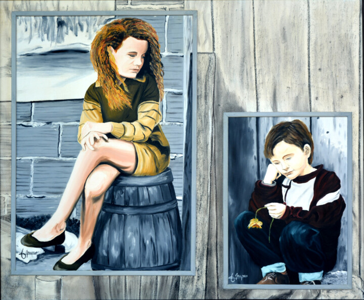 Peinture intitulée "1er rendez-vous" par Jacques Maupas, Œuvre d'art originale, Huile Monté sur Châssis en bois