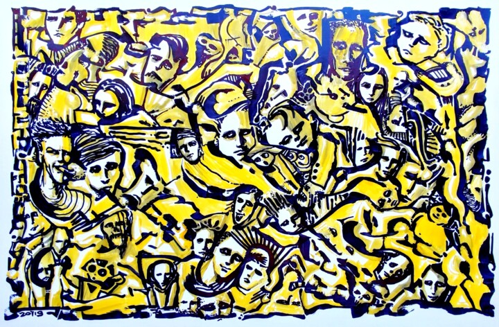 Yellow group on the spectrum 图画, 11.8x1.6 in