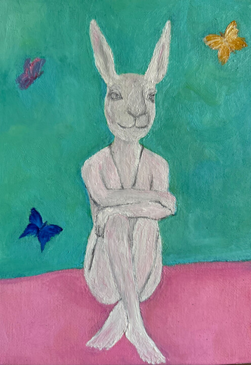 Lucky Rabbit 绘画, 8.3x5.9 in