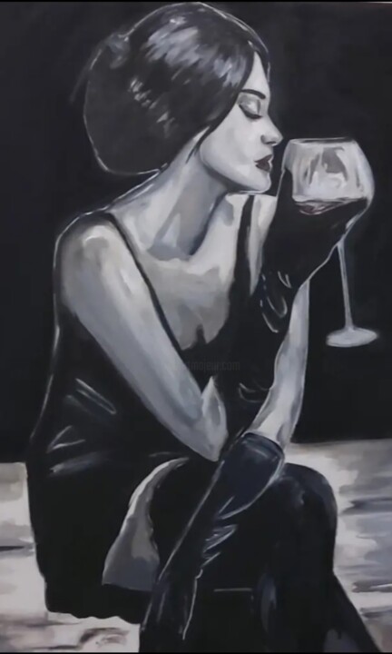 Malerei mit dem Titel "When the Lights gon…" von Maximilian Angenstein, Original-Kunstwerk, Acryl Auf Keilrahmen aus Holz mo…