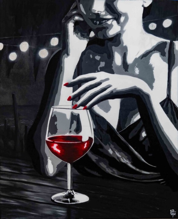 Bar de Plage Schilderij, 31,9x25,6 in