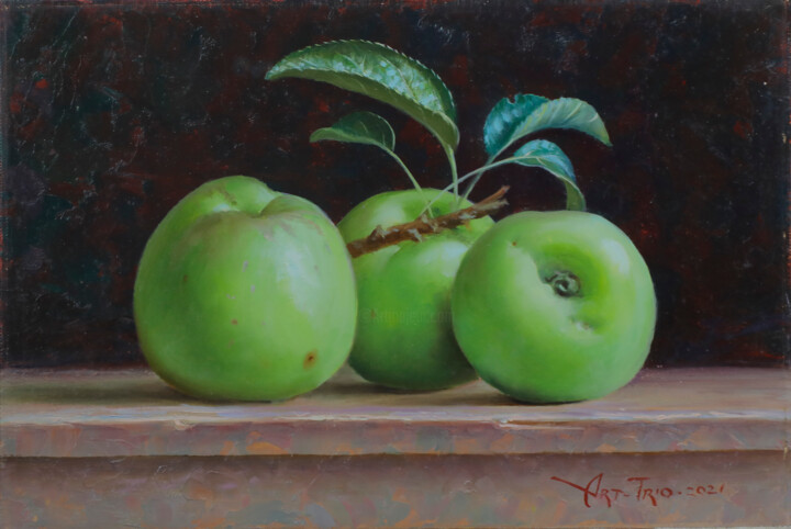 Green apples 绘画, 8.3x12.2 in