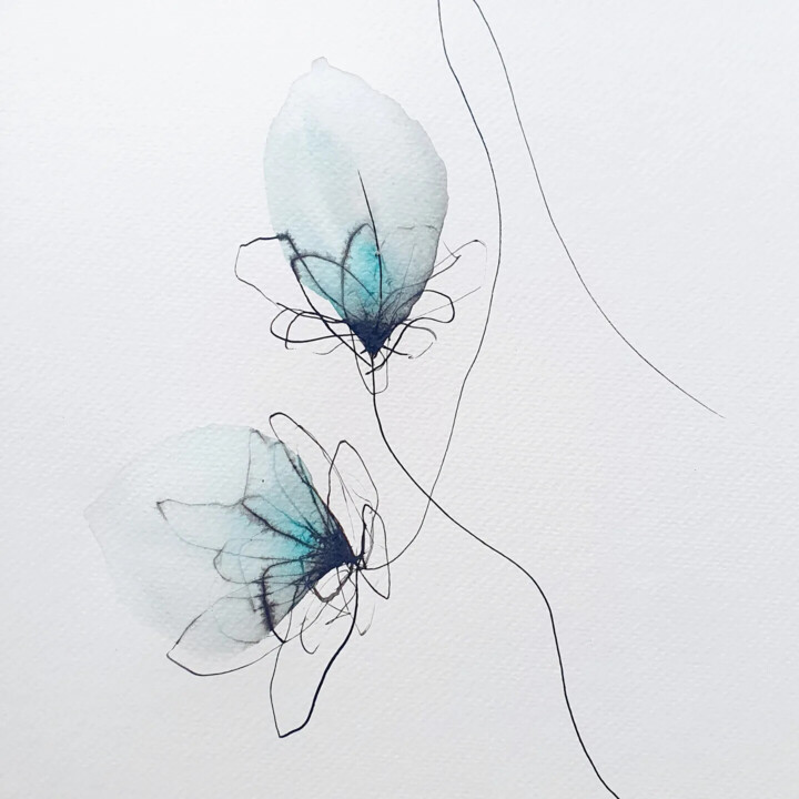 Dessin intitulée "Nous (2)" par Isabelle Mignot, Œuvre d'art originale, Encre