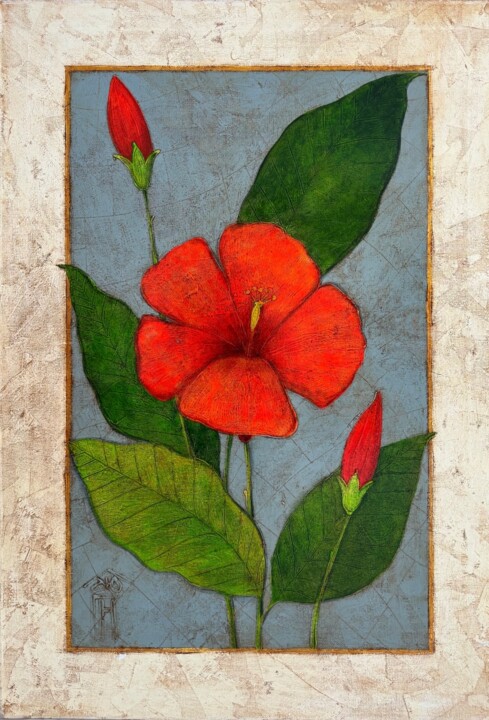 Hibiscus 绘画, 39.4x27.6 in