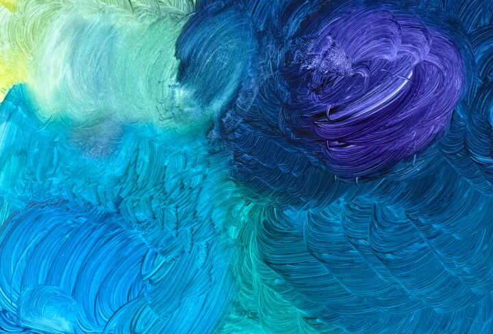 Floating Sea 绘画, 11.8x16.5 in