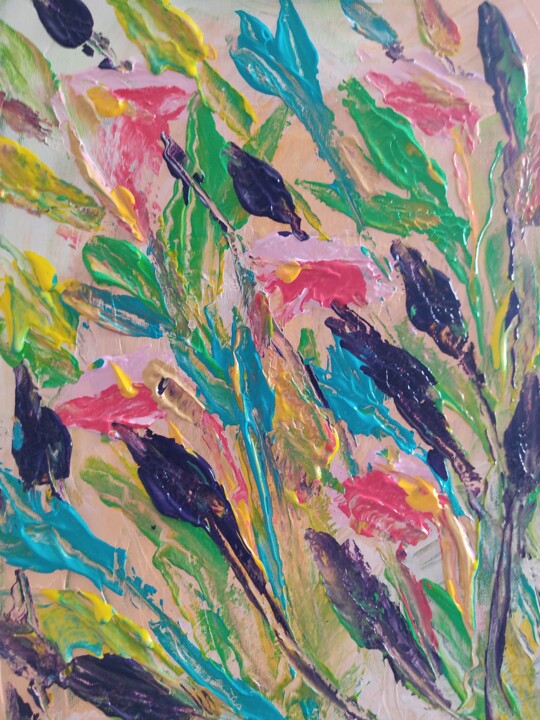 Fleurs 绘画, 15.8x11.8 in