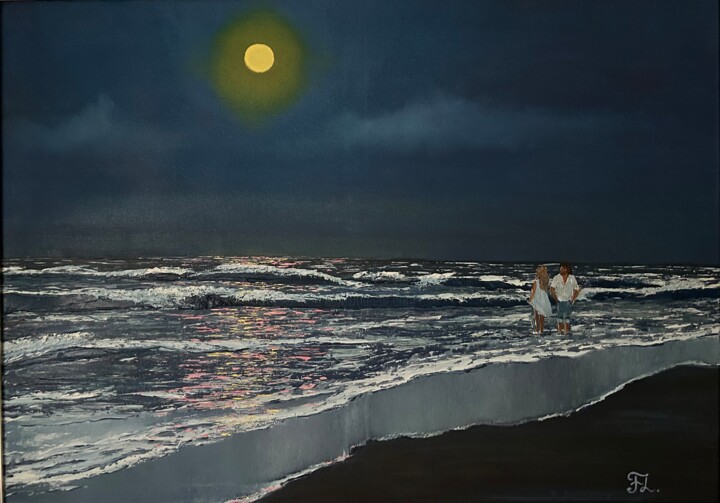 Chemin lunaire Painting, 19.7x27.6 in