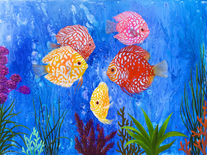 Underwater Life 미술작품, 15.8x19.7 in