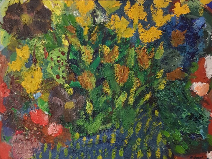Peinture intitulée "VARIETES DE FLEURS" par Mchartrie, Œuvre d'art originale, Huile