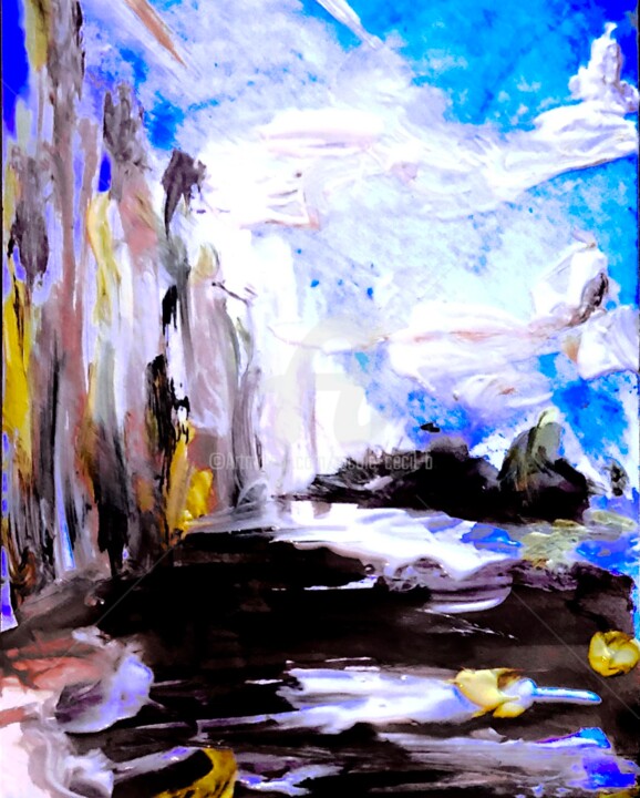 Painting titled "Chiemsee 1" by Nicole Cecil B, Original Artwork, Acrylic