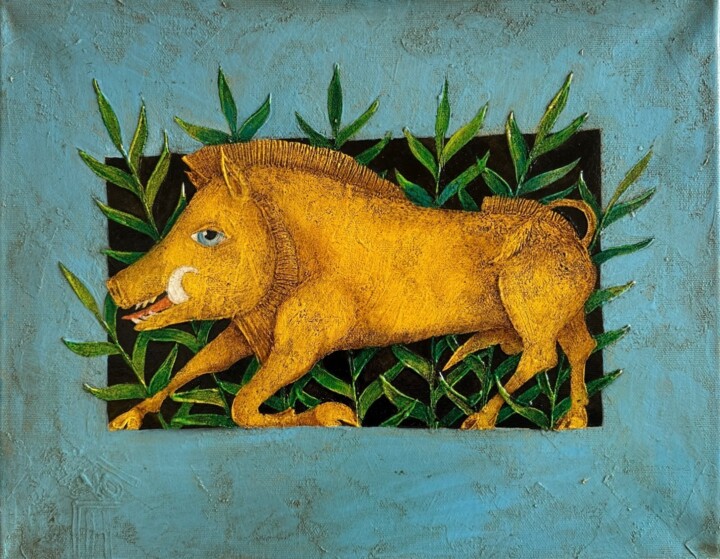 Boar 绘画, 15.8x19.7 in