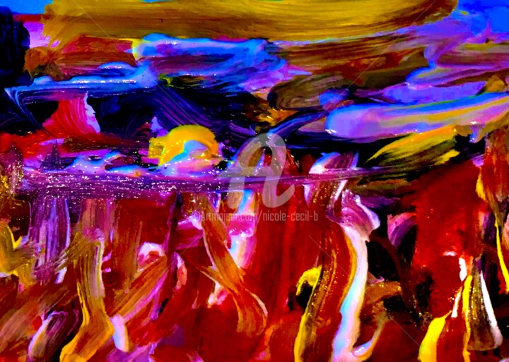 Painting titled "Chiemsee again" by Nicole Cecil B, Original Artwork, Acrylic