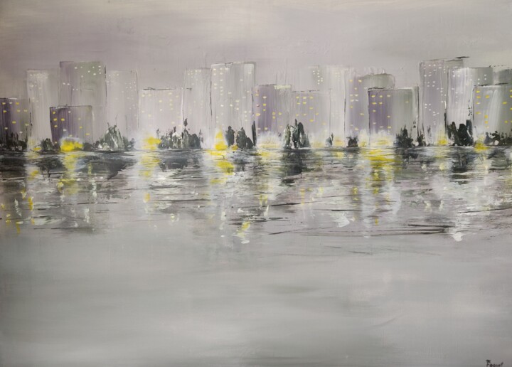 La luminosité d'une ville Schilderij, 23,6x31,5 in