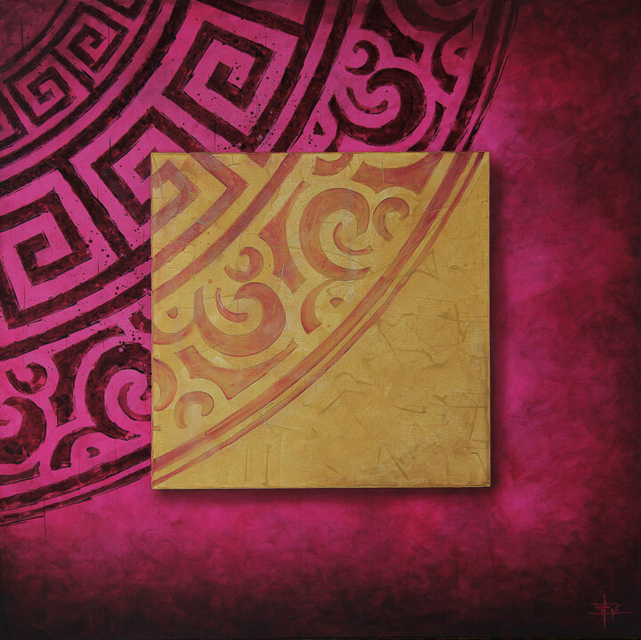 Painting titled "FRAMMENTO GRECO" by Egidio Gariano, Original Artwork, Acrylic Mounted on Wood Stretcher frame