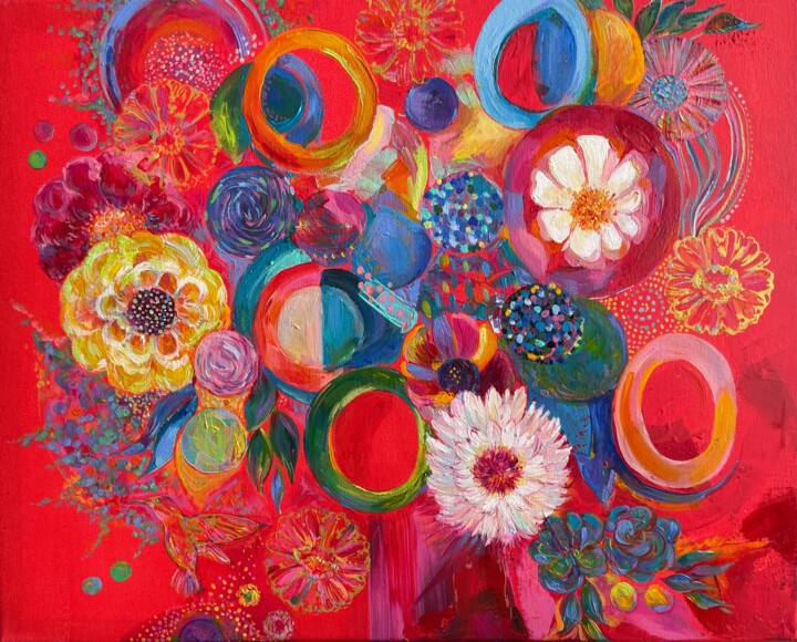 Dreams in Bloom #2 绘画, 15.8x19.7 in