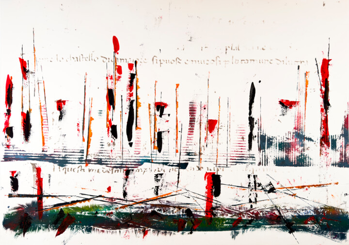 lettere di cinta #08 Schilderij, 27,6x39,4 in