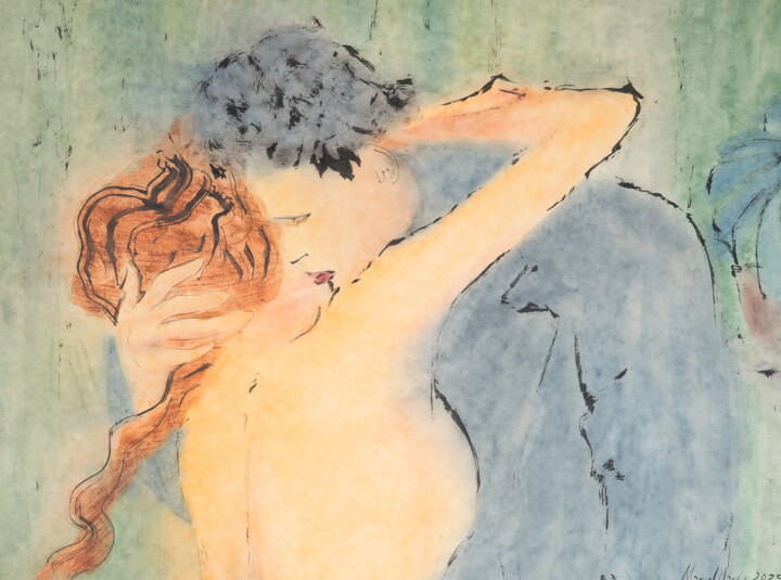 Painting titled "The strength of the…" by Marcel Garbi, Original Artwork, Watercolor