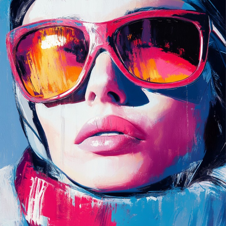 WINTER SUNGLASSES 绘画, 19.7x19.7 in