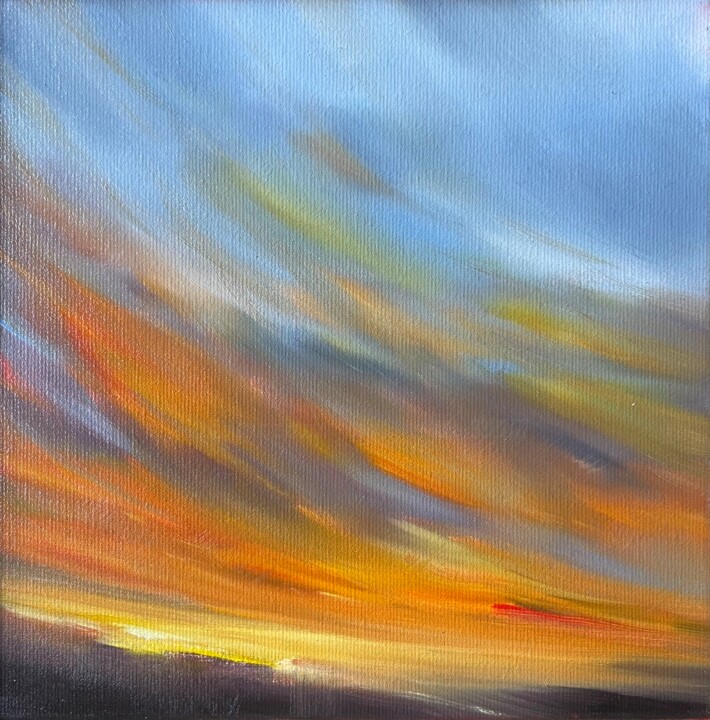 Falling skies 绘画, 7.9x7.9 in