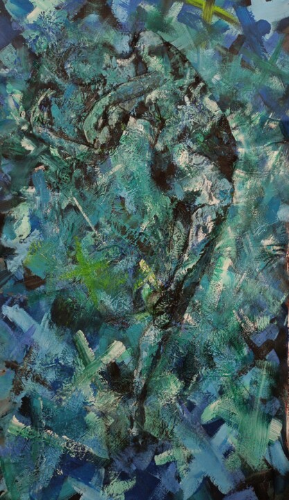 Crossover - Dancer in Blue 绘画, 82.7x47.2 in