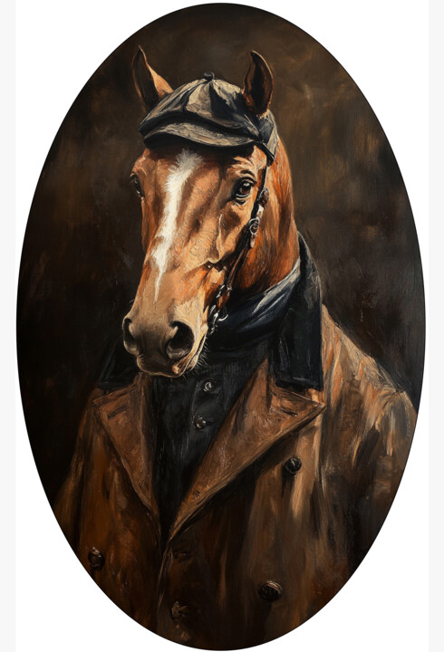 Horse in a coat Schilderij, 13,4x9,5 in