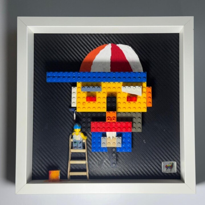 "Brics Art Wall Décor - Unique Handmade 3D Artwork Schilderij, 9,8x9,8 in