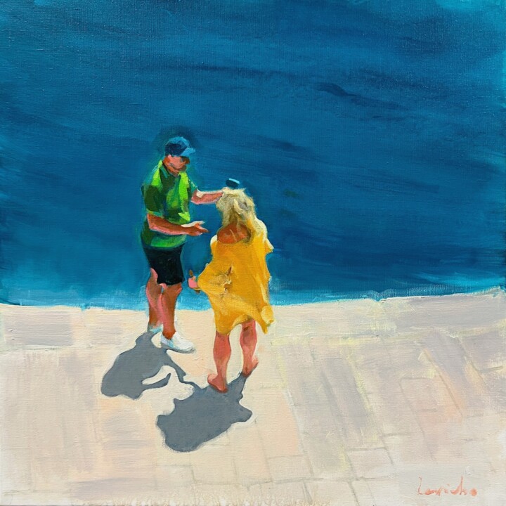 Schilderij getiteld "Take my Picture Wit…" door Alexander Levich, Origineel Kunstwerk, Olie Gemonteerd op Frame voor houten…